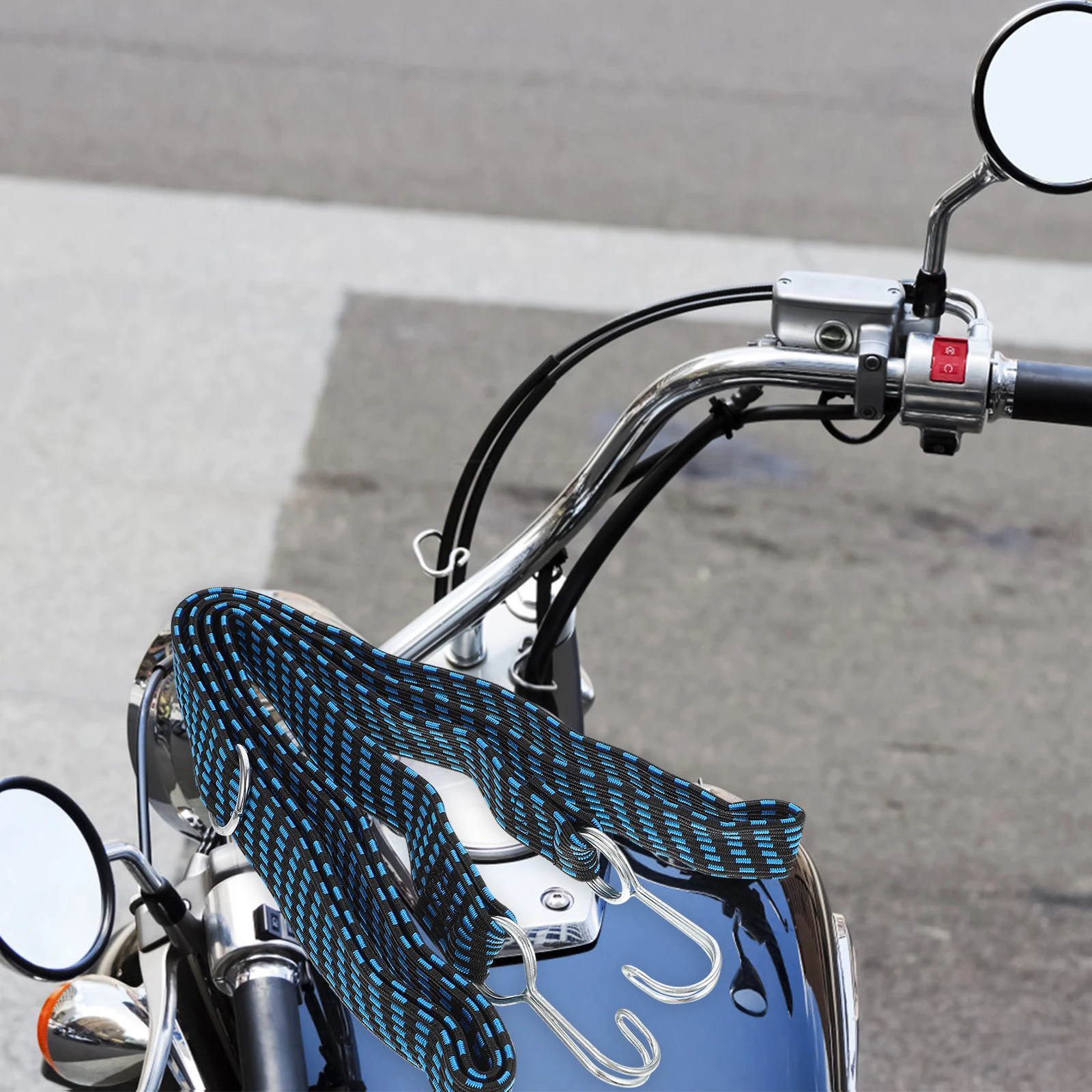

2Pcs Elastic Bungee Cord Straps High Tenacity Latex Hooks Adjustable Cords Bike Luggage Motorcycle Trunk Camping Hiking Outdoor