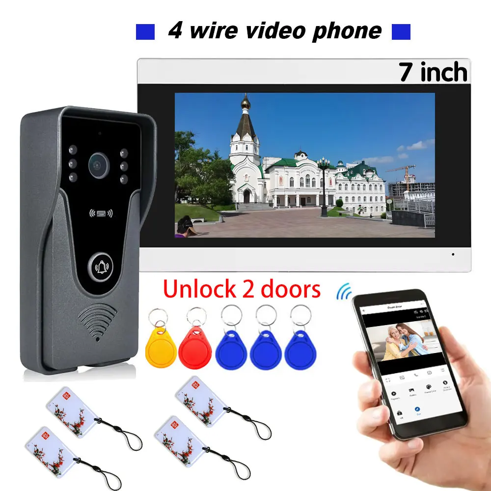 1080P 7 inch Wifi Video Doorbell Intercom Tuya Smart Home Wireless Doorphone RFID Access Control System for Villa Apartment
