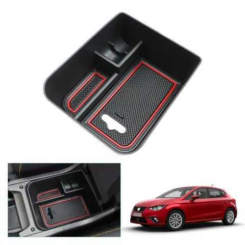 RUIYA 자동차 팔걸이 상자 보관 2018-2025 Seat Ibiza Typ 6F/2017-2025 Seat Arona SUV 중앙 제어 컨테이너 자동 인테리어 액세서리