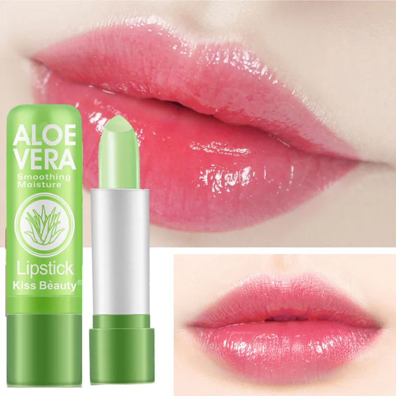 Aloe Vera Moisturizing Lip Balm Temperature Changed Color Lipstick Long Lasting Nourishing Lips Care Lip Makeup