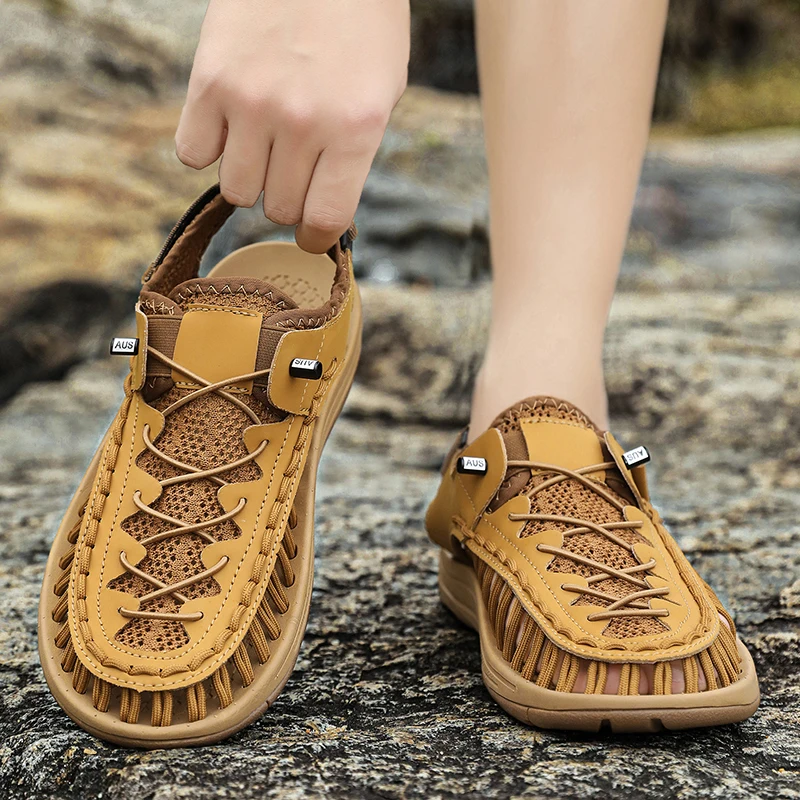 

Высококачественные брендовые мужские пляжные сандалии, противоскользящая износостойкая уличная повседневная обувь для кемпинга, универсальная мужская прогулочная обувь
