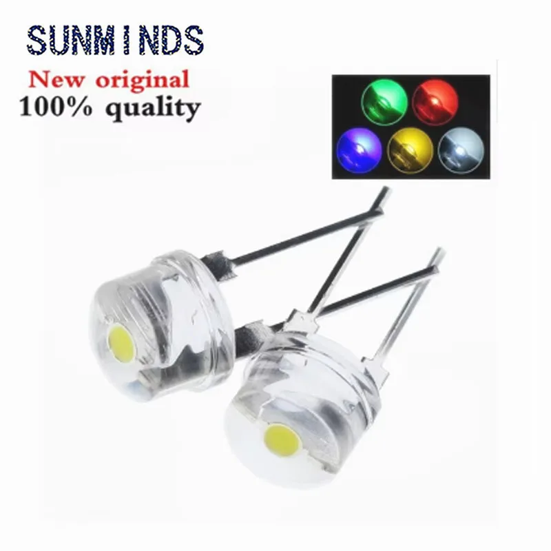 50 sztuk 5mm Strohhut diody LED Super Helle Weiß 0,3 W 0,5 W 0,75 W F5 moc 0,5 W światła Emittierende diody Rot Gelb Grün Blau ciepłe
