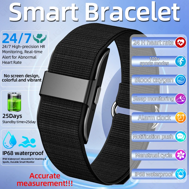 Men No Screen Smart Bracelet Fitness Tracker Sport Band Women Heart Rate Sleep Monitor Pedometer Waterproof Electronic Bracelet
