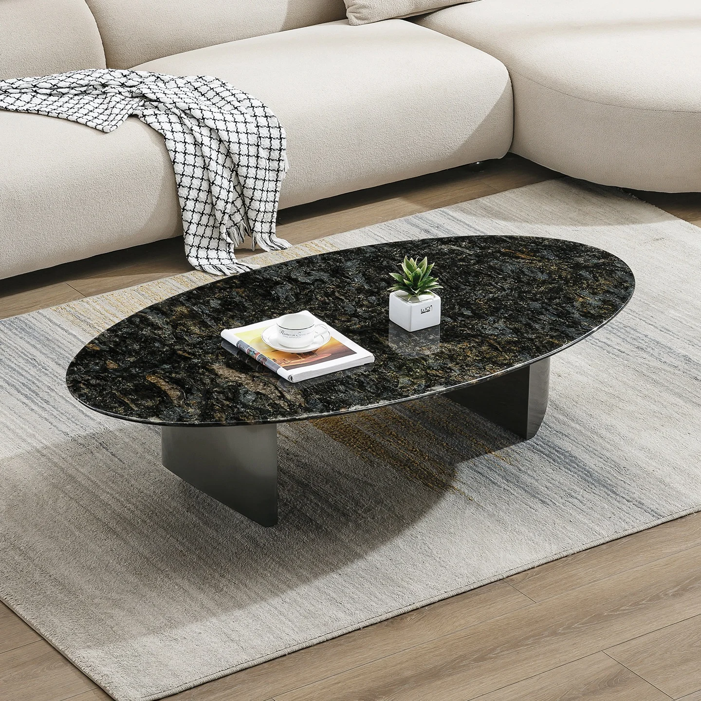 

@#Light Luxury Design High End Minimalist Oval Stainless Steel Base Natural Marble Stone Coffee Table BTCT016 for Home or Hotel