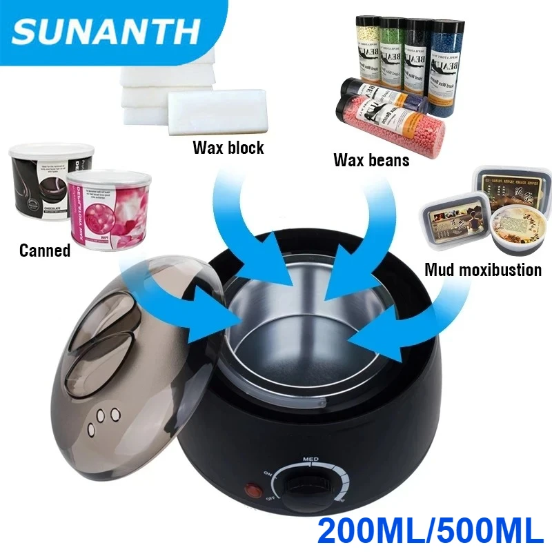 200ML/500ML Electric Wax Heater Hot Wax Machine Paraffin Pot Warmer Hair Removal Waxing Machine Wax-melt Epilator Quick Heater