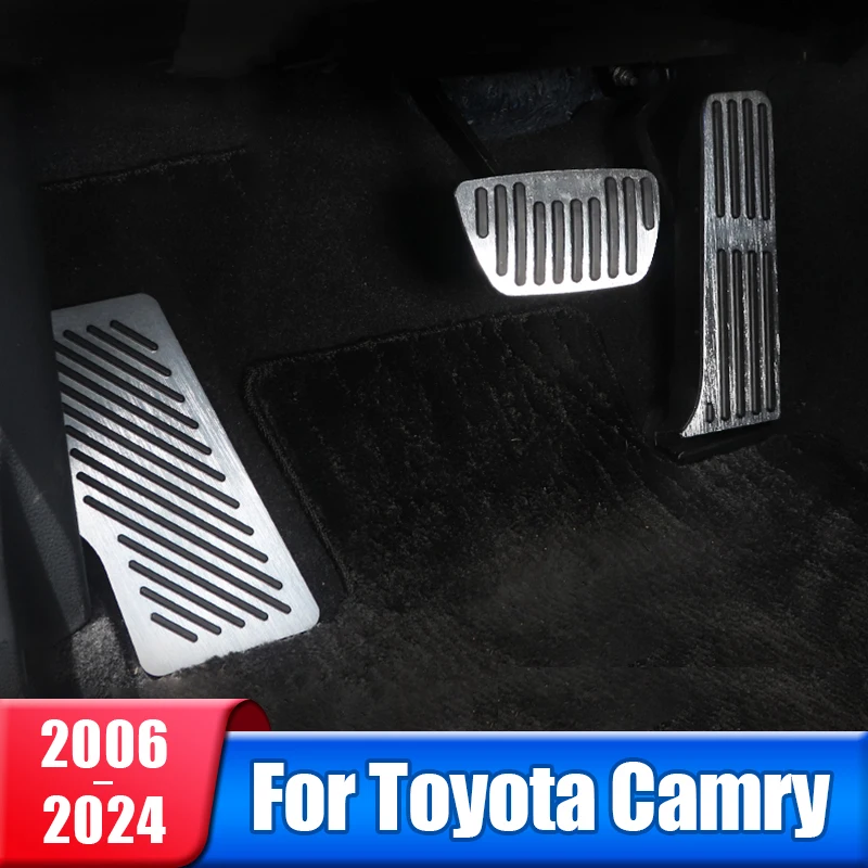 For Toyota Camry 40 50 70 XV70 2006- 2015 2017 2018 2019 2020 2021 2022 2023 2024 Car Fuel Brake Pedals Cover Pads Accessories