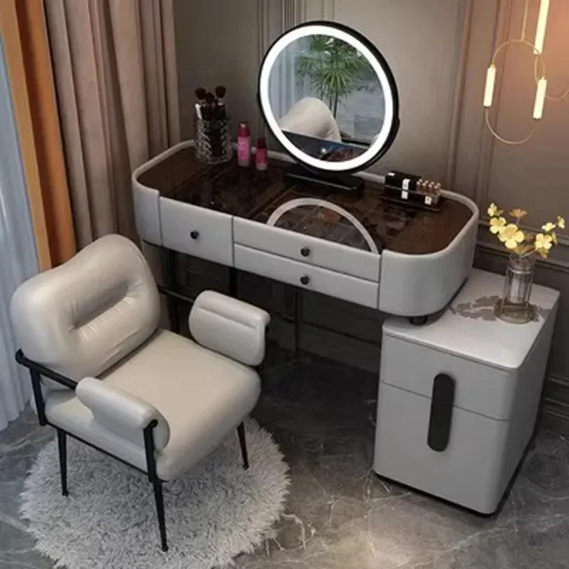 Minimalist Light Vanity Table Wooden Luxury Makeup Storage Vanity Table Mirror Drawers Tavolo Da Trucco Salon Household Products