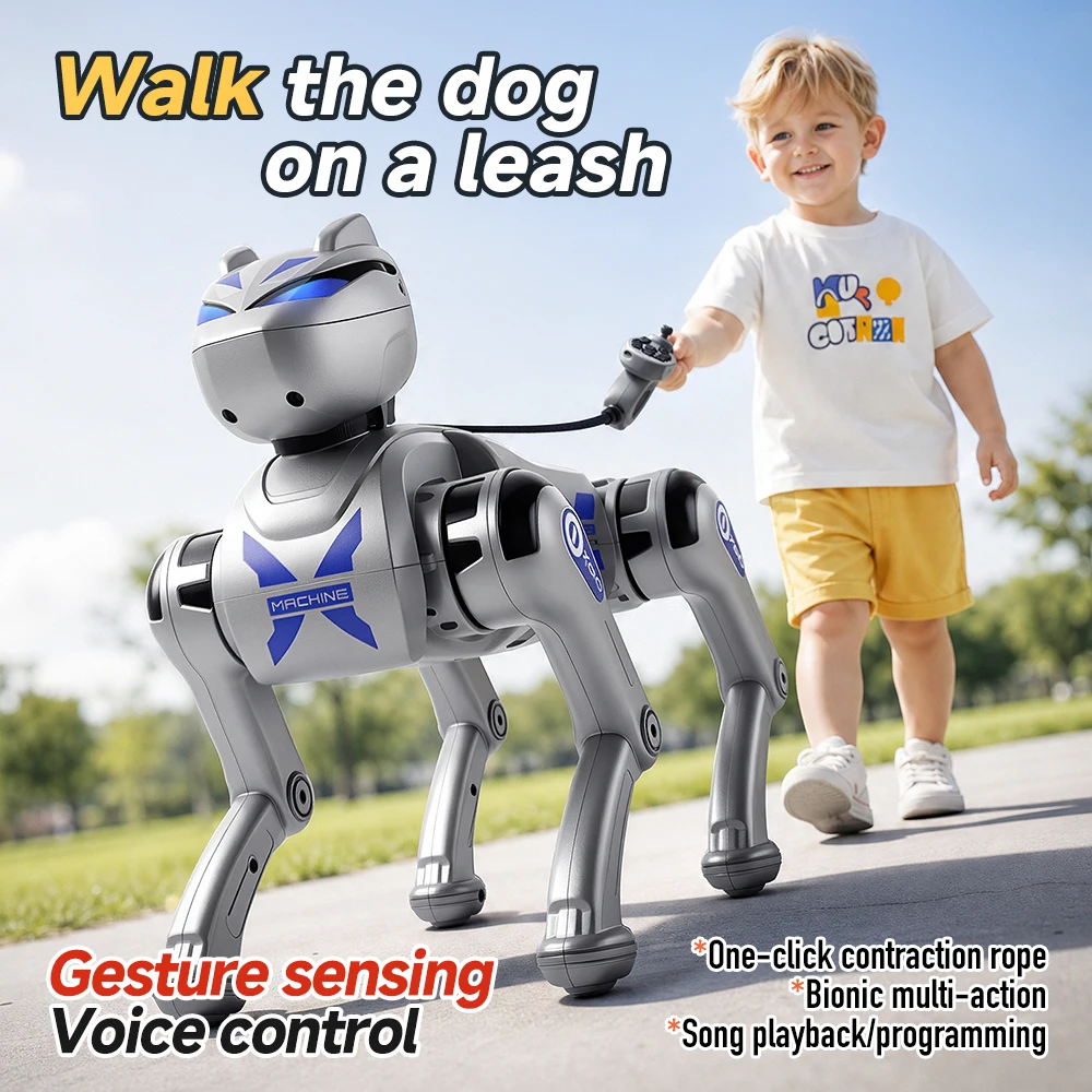 Electric RC Intellignt Robot Dog with Gesture Control RC Mechanical Dog Educational Toy Bionic Smart Robot Programmable Toy Gift