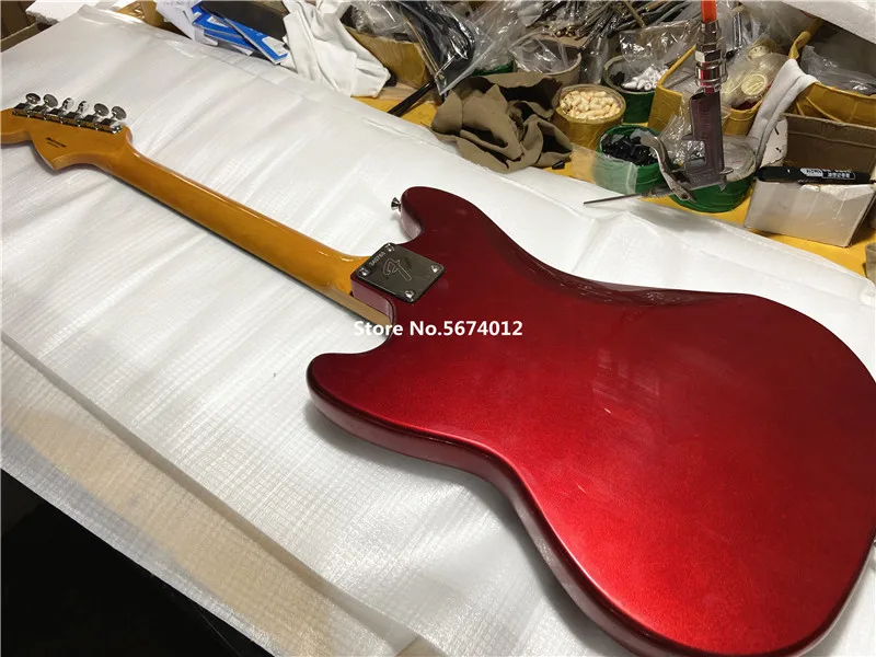 High quality heritage classic jazz vibrato electric guitar metal red rose wood fingerboard, customizable free shipping