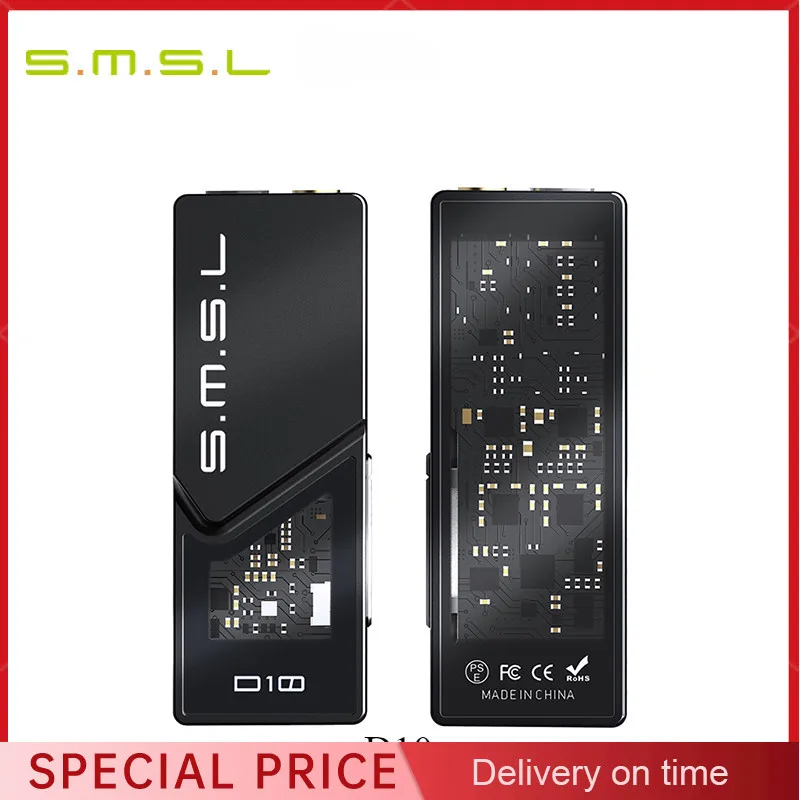 

SMSL D10 Portable DAC Headphone Amplifier DSD256 32Bit/384kHz 3.5mm/4.4mm Headphone Output