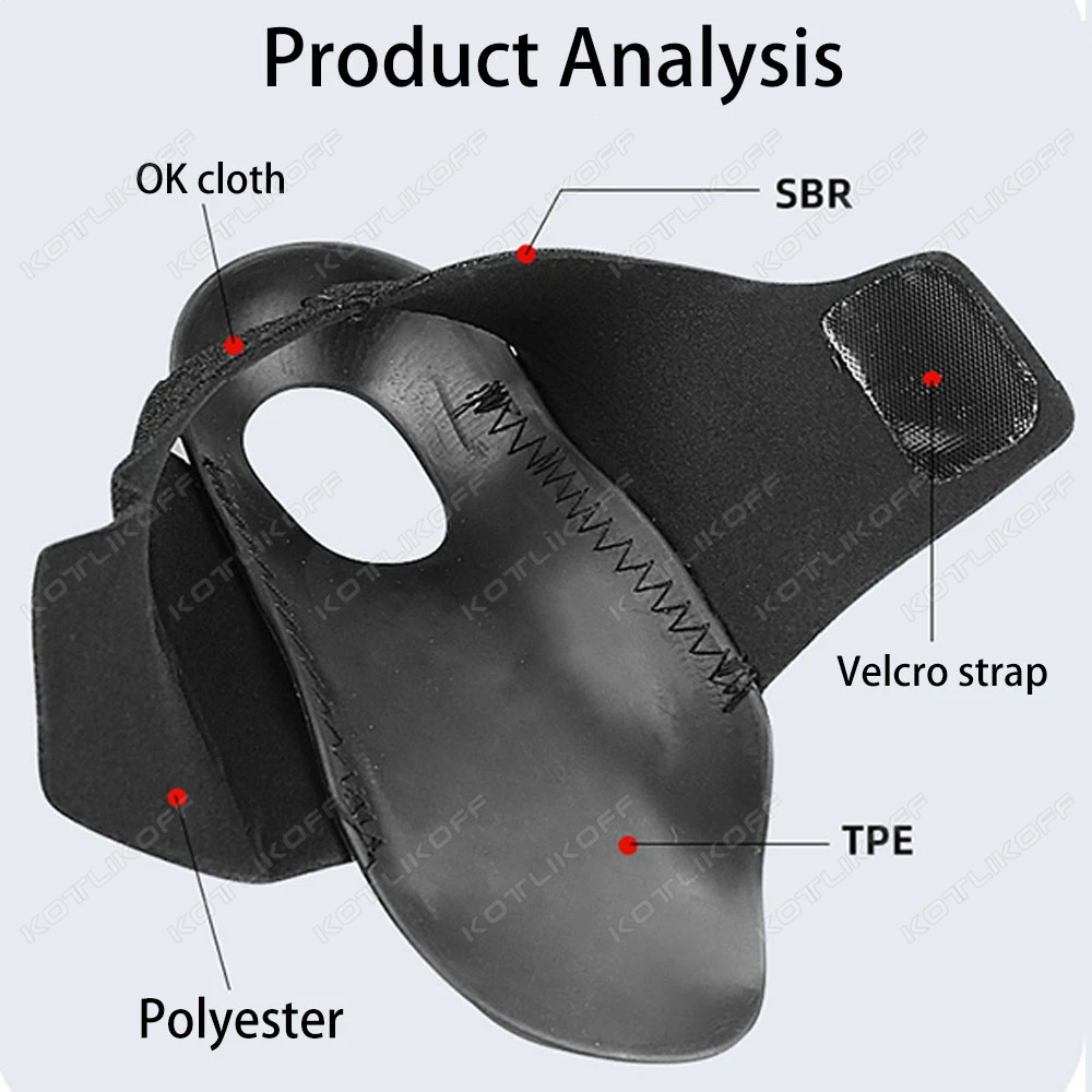 KOTLIKOFF Arch Support Orthopedic Insole For Walk With Arch Half Pad X/O Type Leg With Velcro Strap Wearable Shoe Heel Cover image 4