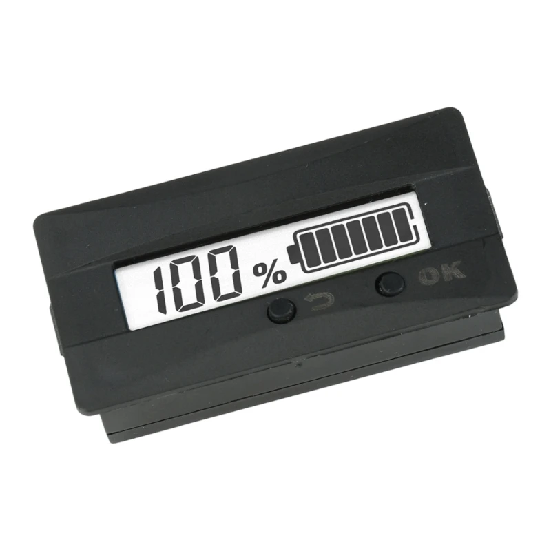 F68B Battery Capacity with LCD Screen, Panel Mount 9-120V Monitor for Motorcycles Solar Storage and Backup