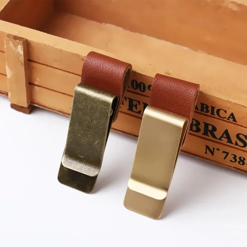 1 Pc Metalen Notebook Penhouder Retro Metalen Lederen Pen Clip Rvs Journal Notebook Papier Map