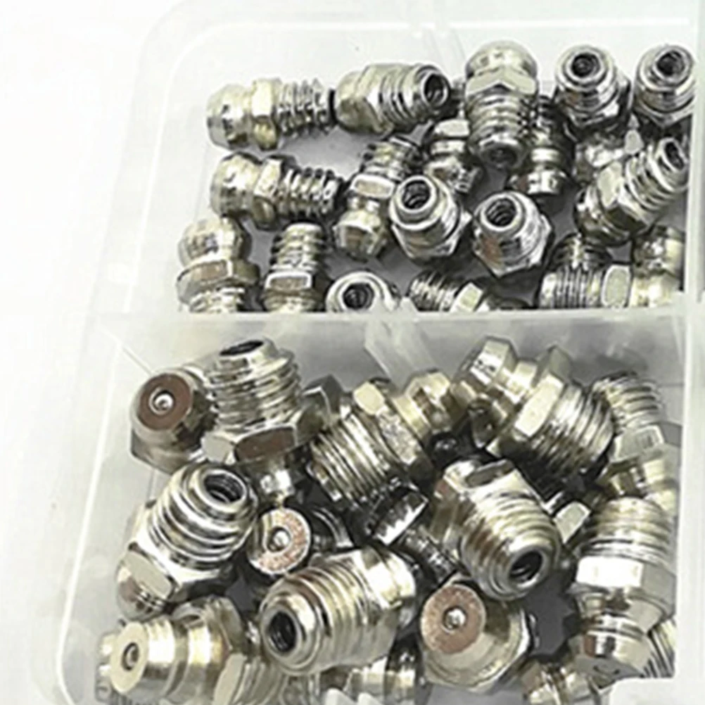 

1 set Grease Fitting Kit Assorted Lubricating Screw Nozzle Angle Grease Nipple Durable Bearing Lubrication Tool Box Storage