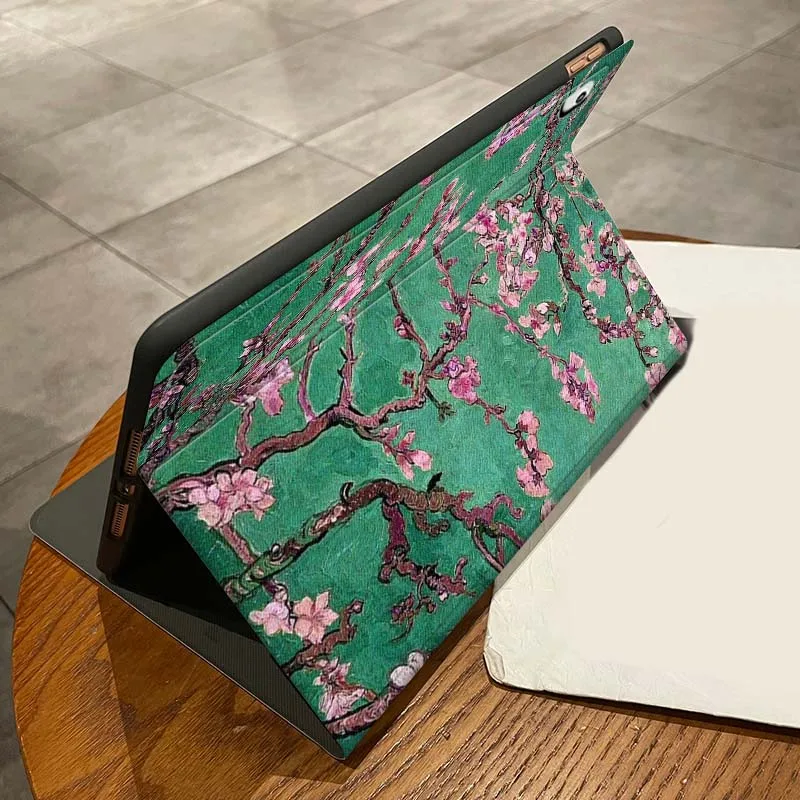 حافظة كمبيوتر لوحي عتيقة على شكل زهرة فنية لجهاز iPad Pro Air Mini 1 2 3 4 5 6 7 8th 9th 10th 11th 10.2 9.7 10.5 10.9 11 12.9 #2