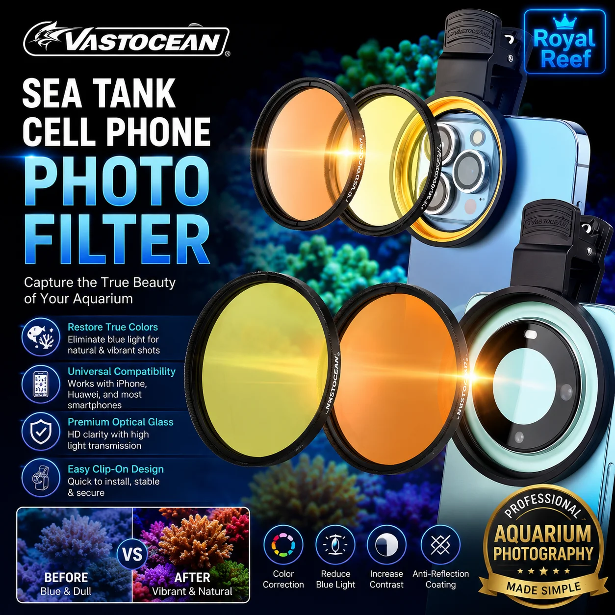 Photo Develop Tank - Фильтр для морского аквариума Vastocean, свет