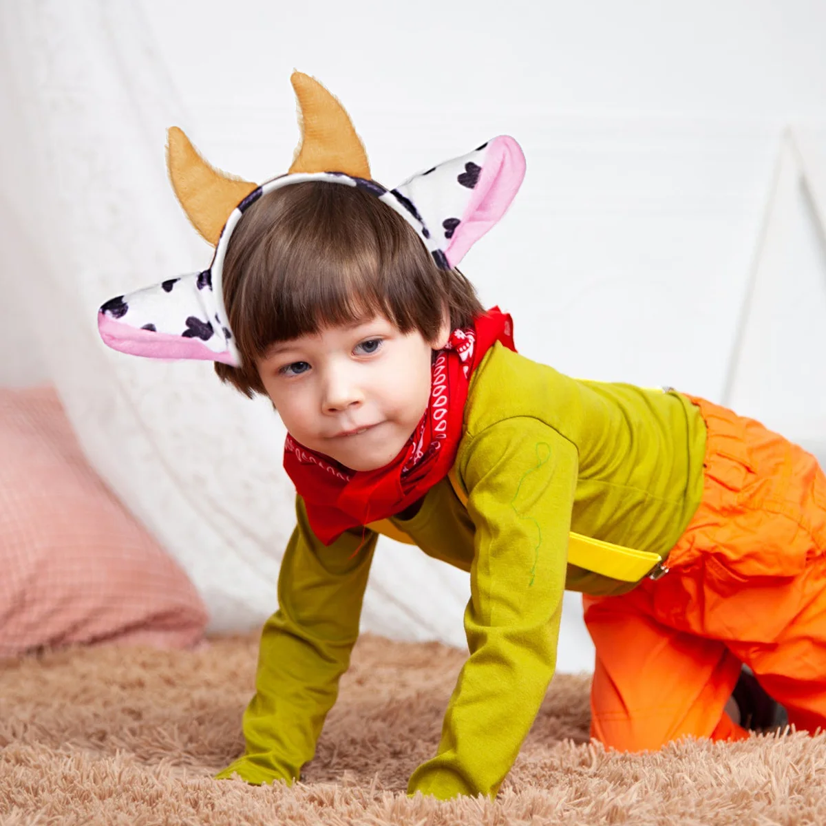 

Cartoon Dairy Cow Headband Ears Horns Design Hair Hoop Party Halloween Birthday Christmas Costume Accessory Cow Hairband