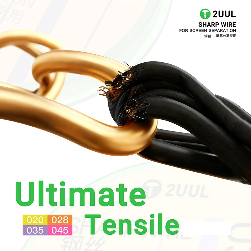 

2UUL 020/028/035/045 (5 рулонов в коробке) Острый провод для разделения экрана 100 м разделительный провод для ремонта мобильных телефонов