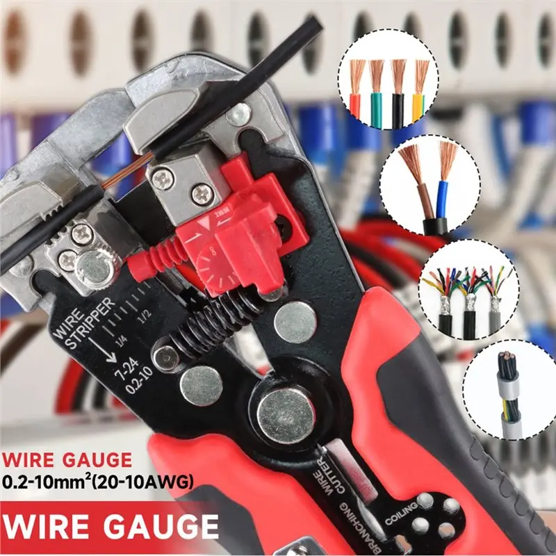 ABKS-Automatic Wire Stripping Plier Set- 5-In-1 Multifunctional Tool For Crimping, Cutting, Splitting,And Merging Wires