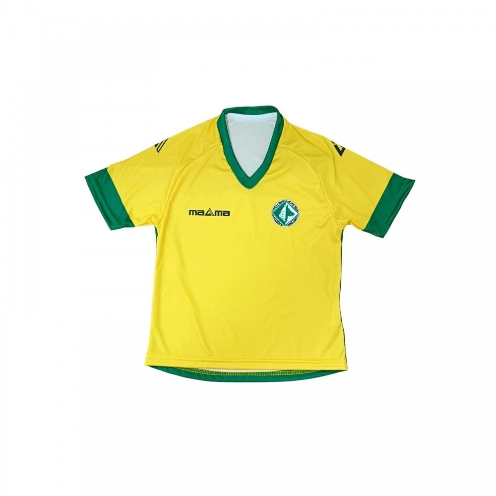 

Yellow with Green Accents Geometric Print Breathable Sports Tshirt Soccer Jersey 3d HD Prints Ideal Jersey Parent-child Outfit