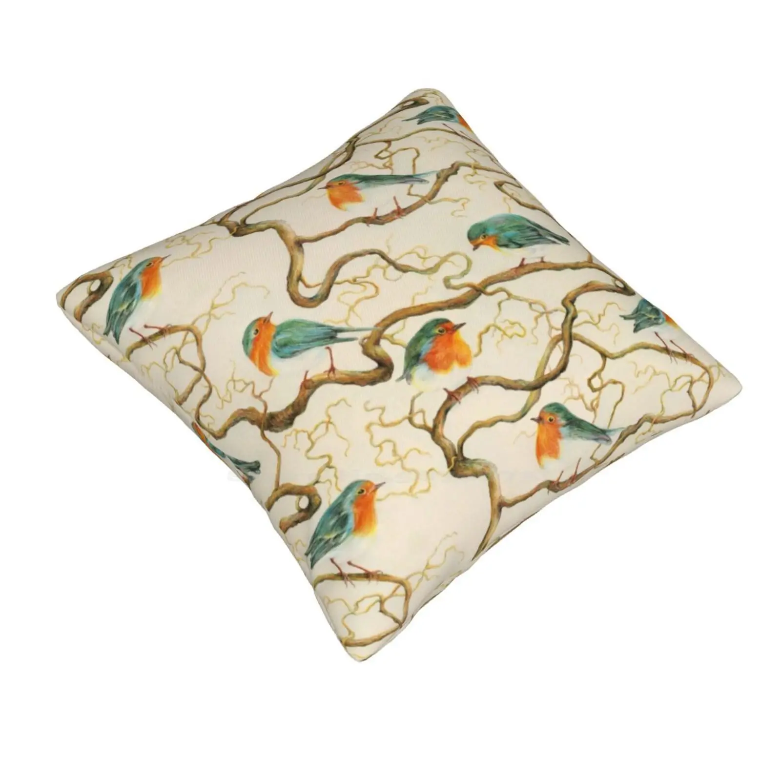 Robin In The Corkscrew Bedroom Office Hug Pillowcase Robin Redbreast Winter Corkscrew Tree Birds Giftoriginal