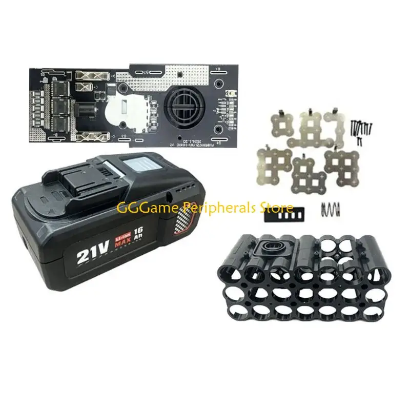 U55B 20 Slot 21700 Battery Holder Case With Balanced Charging PCB Board For 21V Power Tool Battery Box Shell
