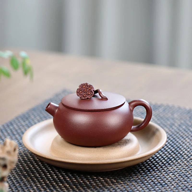 

【Tao Yuan】Yixing Purple Clay Teapot Pure Handmade Teapot Home Raw Ore Purple Clay Good Luck Lotus200ml