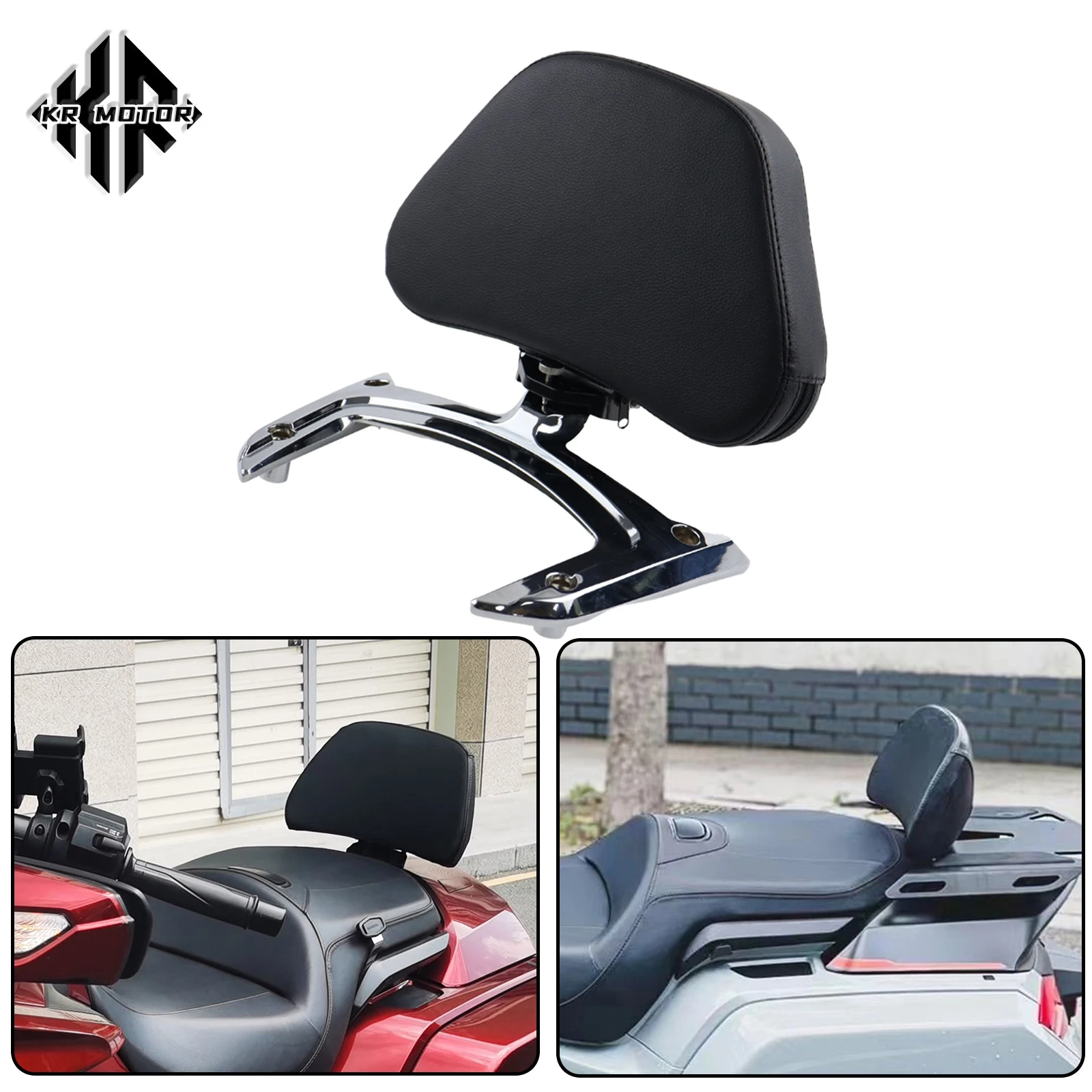 

KR MOTO For Honda Goldwing GL1800 DCT GoldWing GL1800 F6B 2018-2024 Motocycle Passenger Backrest Foldable Sissy Bar Black/Chrome