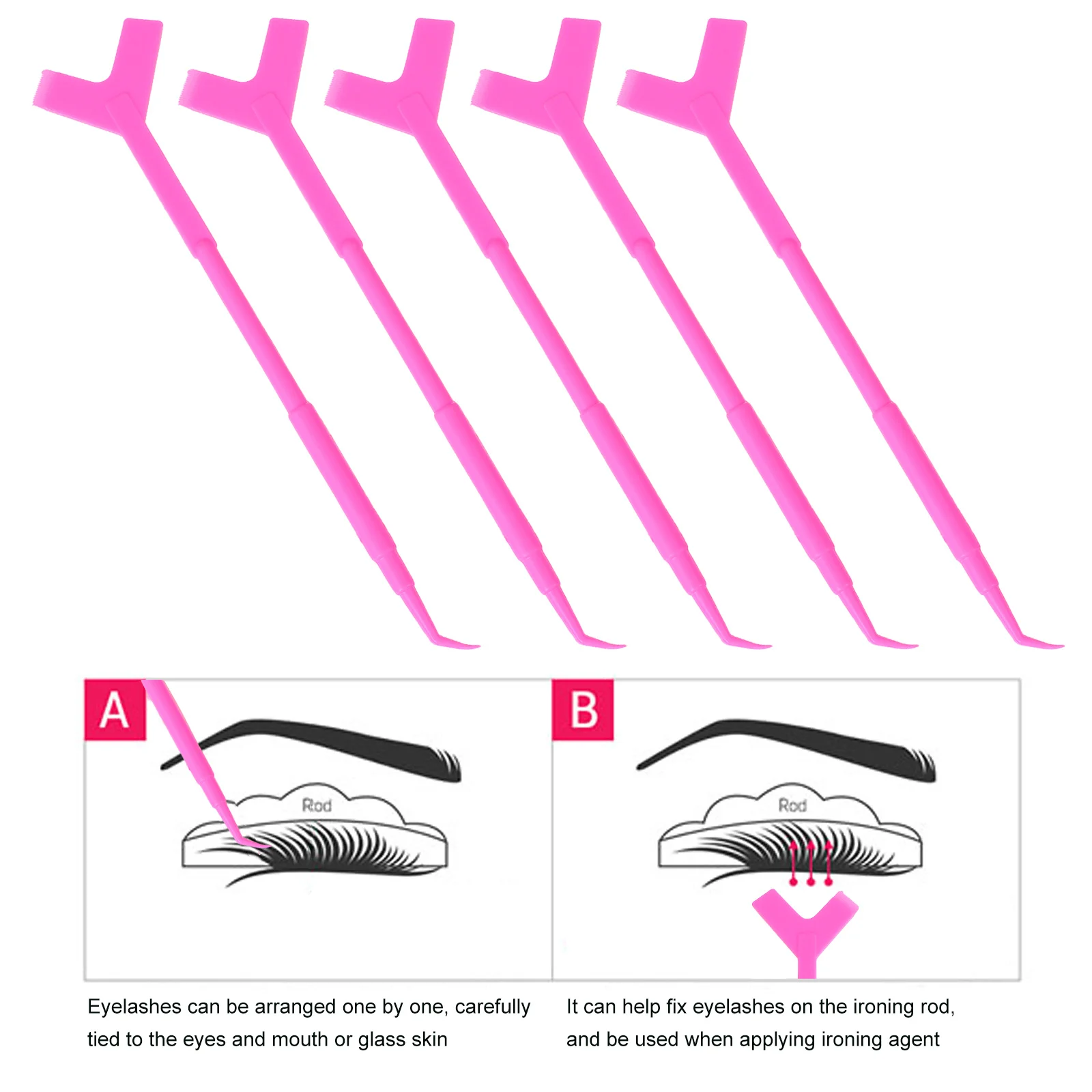 10pcs Y-Shaped Eyelash Lift Brush Lash Perm Tool Reusable Durable Comfort Grip Makeup Beauty Separator For Lash Lifting Brushing
