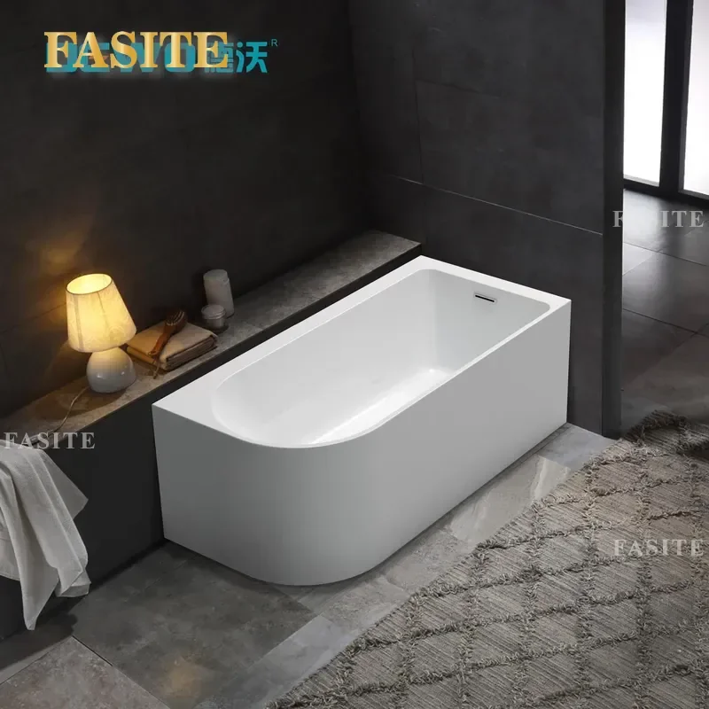 For Small Apartment  Acrylic Bathtub Freestanding Constant Temperature Bathroom Tub Family Bidet Space Saving