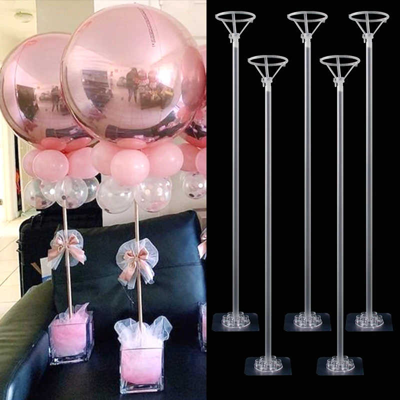 3/5set Self-stick Base Balloon Stand Kits Party Desktop Balloon Holder Balloon Stick Wedding Supplies Baby Shower Birthday Decor