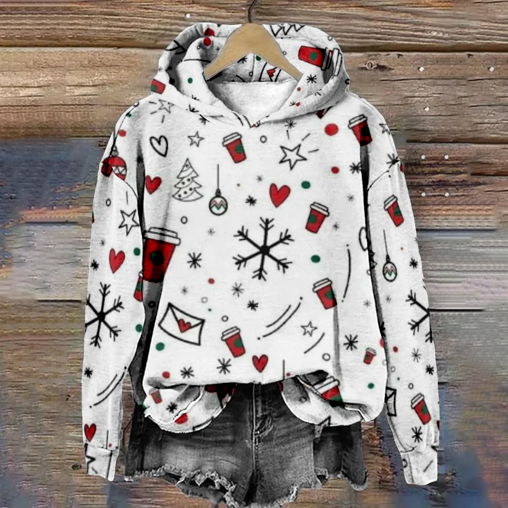 Vintage Hoodie for Women Fasion Streak Print Long Sleeve Pullover Casual Y2K