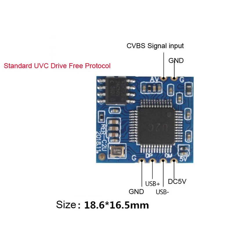 AHD to USB Module CVBS S Video to USB Signal Module HD Analog Video Input Conversion USB Camera UVC Free Drive
