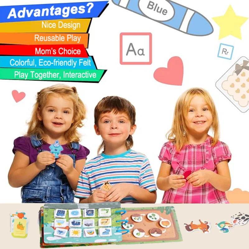 My Preschool Busy Activity Book 3 Years Old Montessori Board Quite Sticker Books Logic Life Skill Learning Matching Game