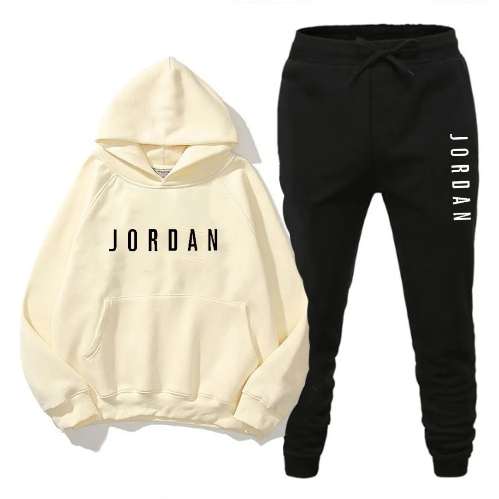 Spring and autumn men\'s and women\'s clothing pullover hoodie + sweatpants two-piece fitness jogging casual sportswear suit