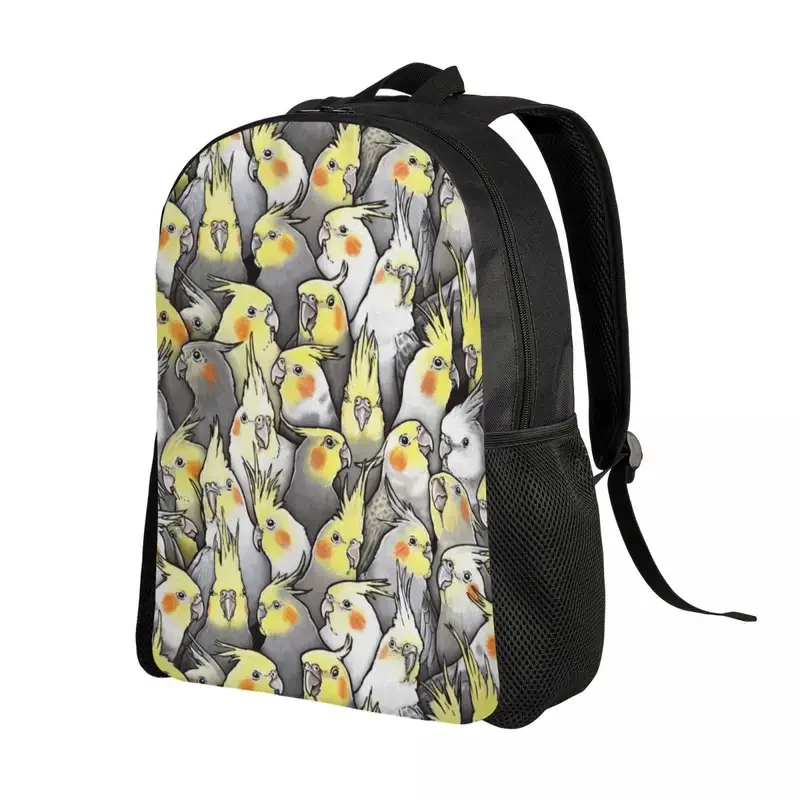 Funny cockatiels galore laptop backpack men women casual bookbag for school college student parrot birds bags