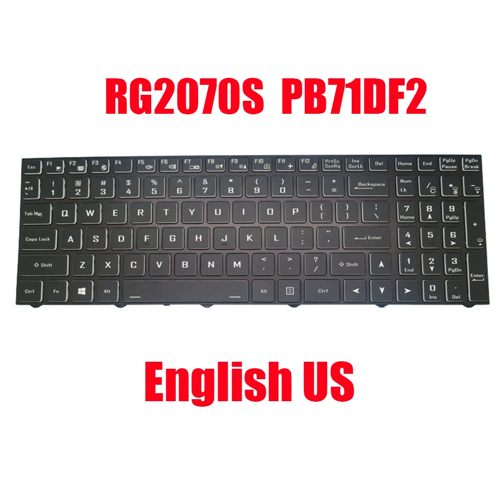 

Laptop Keyboard For Dream Machines RG2070S RG2070S-17EU31 PB71DF2 English US Black With Backlit New