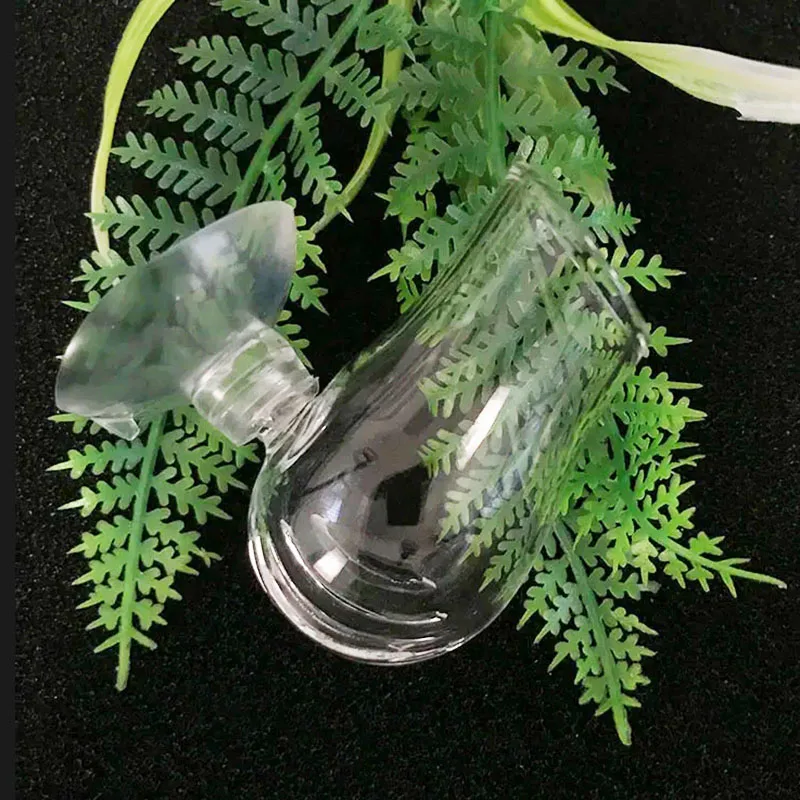 Aquarium Decoration Hanging Fish Tank Mini Crystal Glass Pot Polka Water Potted Planting Cylinder Cup Aquarium Accessories