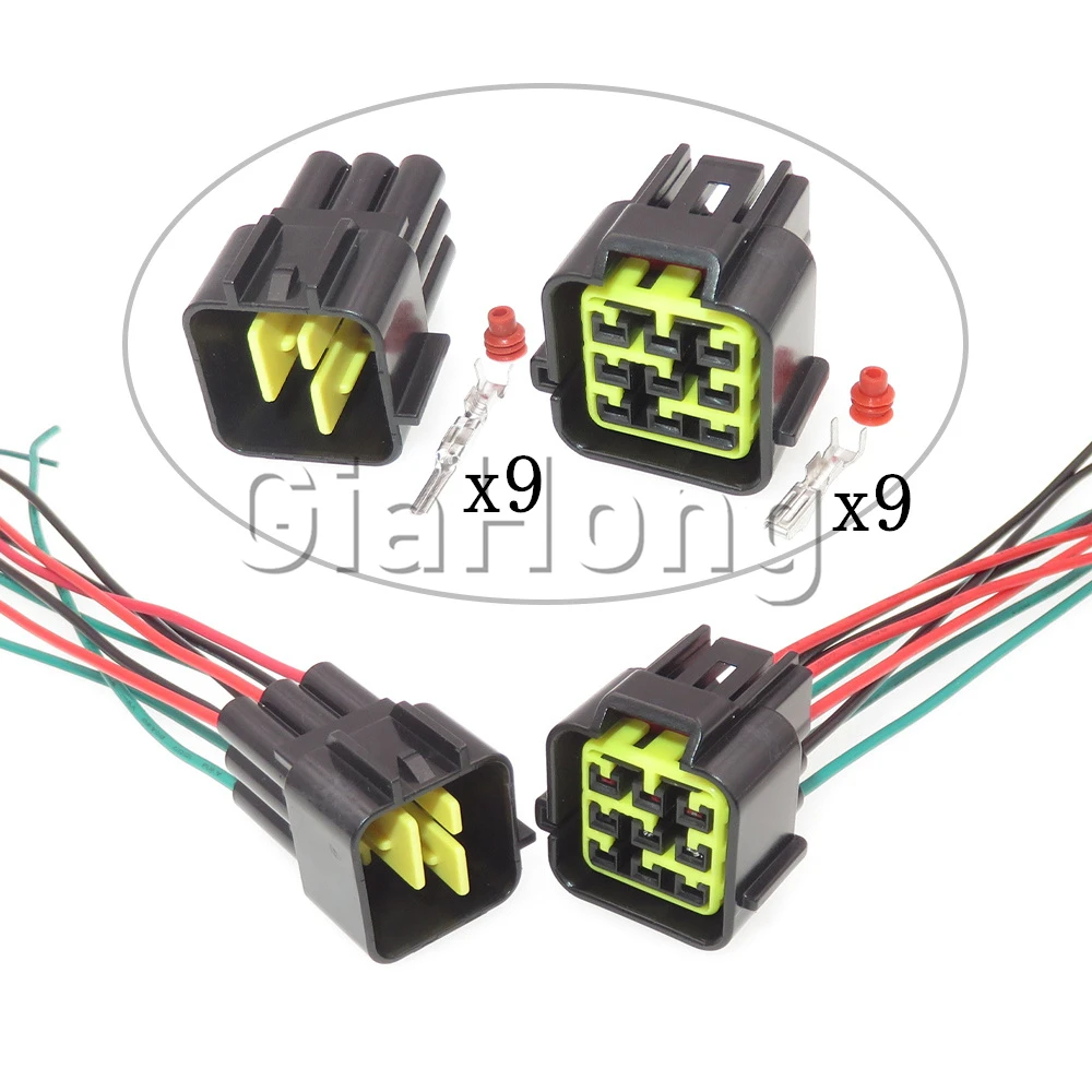 1 Set 9 Ways FW-C-9M-B FW-C-9F-B AC Assembly Car Electric Wire Socket Automotive Waterproof Plug Auto Wiring Adapter