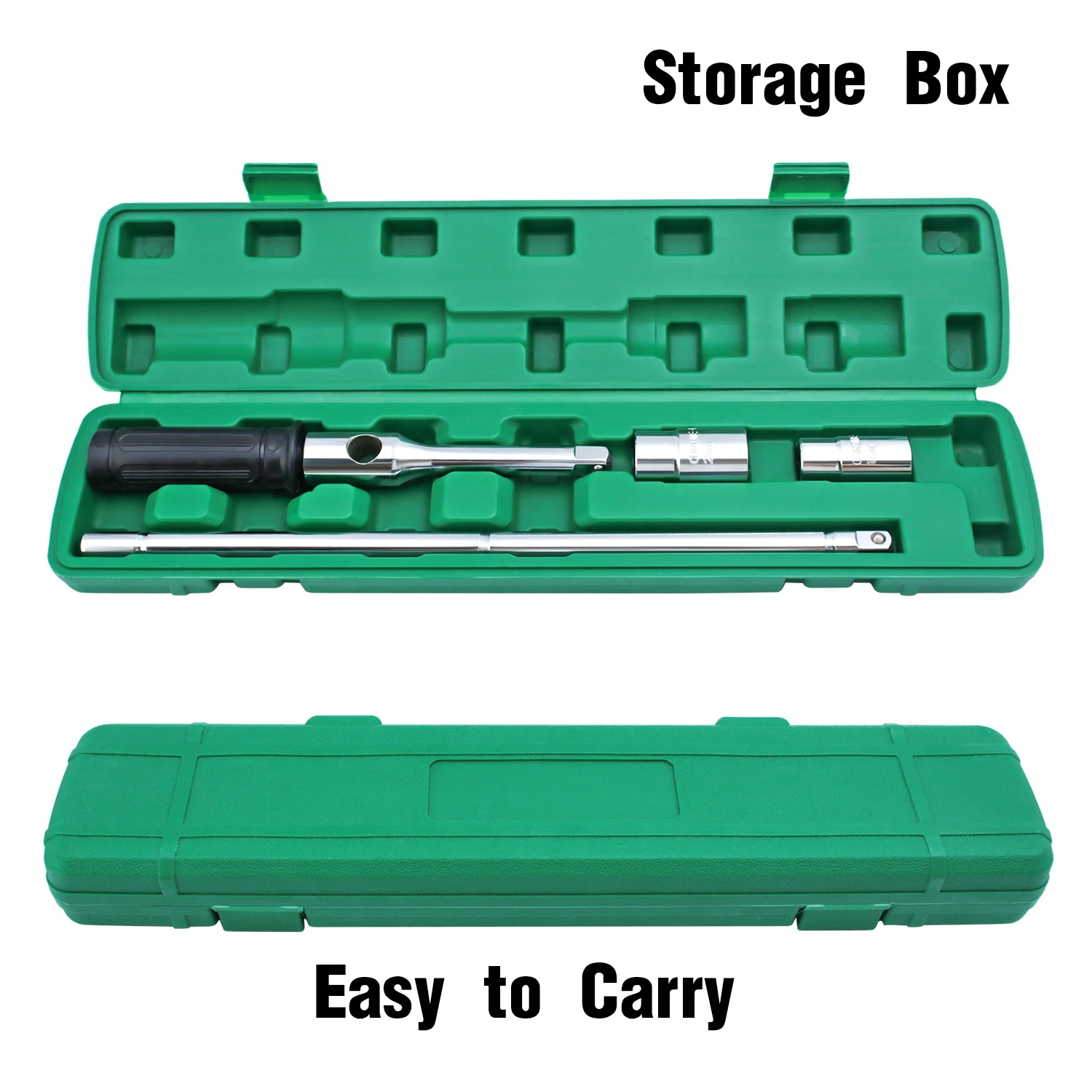 Extended Lug Wrench with Blow Storage Case Adjustable Motorcycle Wheel Nut Wrench with Standard Sockets CR-V Steel Wrench
