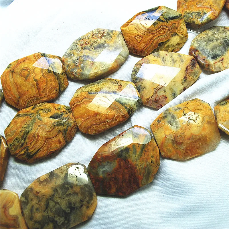 1 سلسلة الساخن مجنون العقيق حجر سلاسل الأوجه سطح 25X35 مللي متر 30X40 مللي متر الحجر الطبيعي شبه الكريمة لتقوم بها بنفسك مجوهرات جيدة ل আপনার