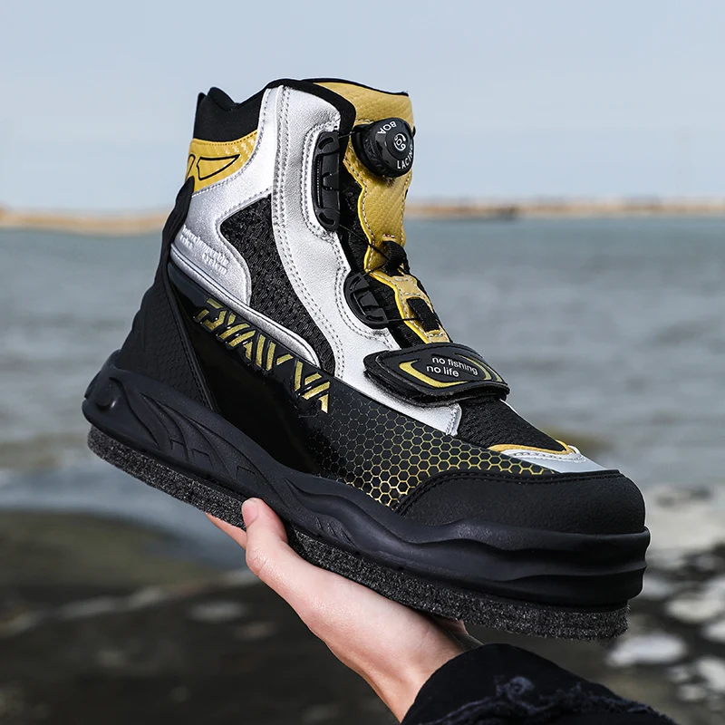 New Men's Rock fishing shoes Waterproof Fishing Wading Boot Upstream Shoes Anti-slip Rock fishing Boots sand-fishing shoes