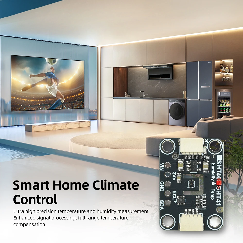 SHT41 SHT45 Temperature Humidity Sensor Module High Accuracy with Stemma QT/Qwiic Plug and Play for Smart Home Climate Control