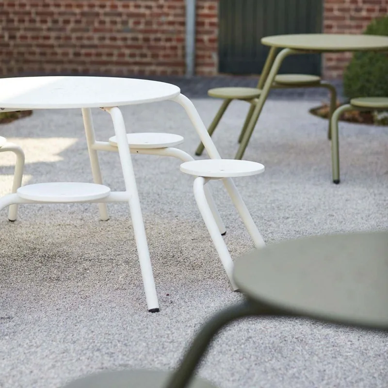 Outdoor table and chair integrated courtyard open-air leisure simple cafe villa one-piece table and chair combination