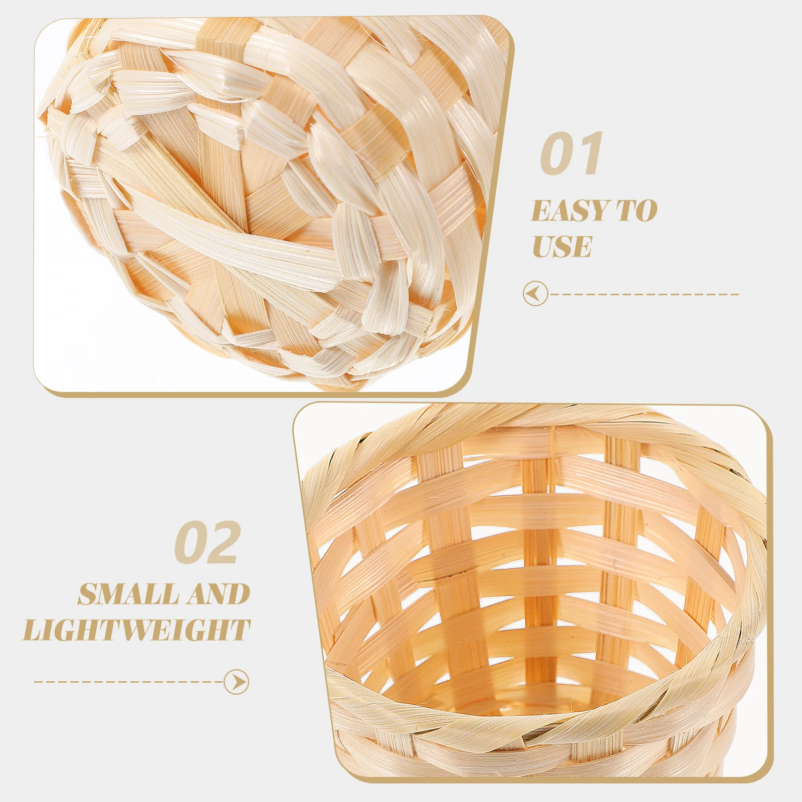 

12Pcs Home Desktop Basket Wooden Woven Storage Box Multifunctional Sundries Organizer Wood Woven Basket Handwoven Storage Box