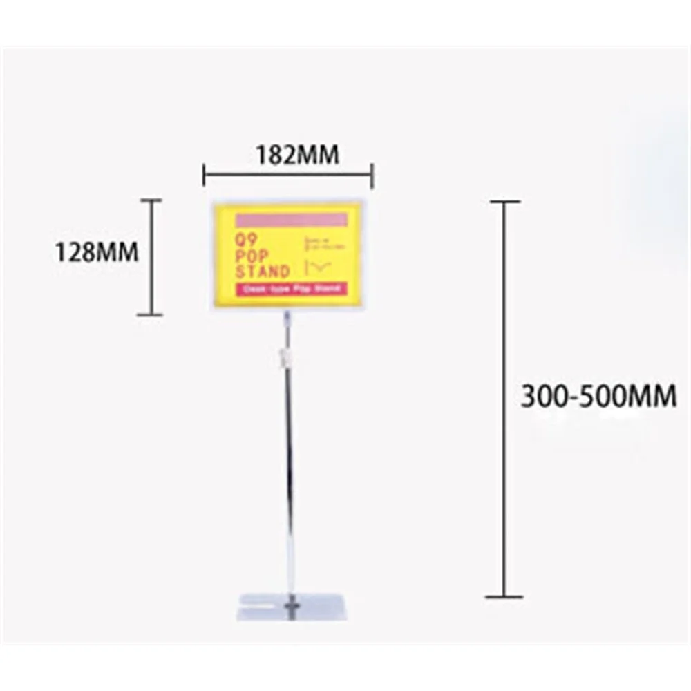 Supermarket Label Holder Sign Holder Rack Poster Frame Desk Sign Pop Poster Floor Stand Poster Table Display Rack Photo Frame