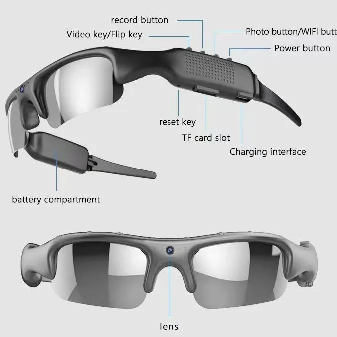 

Hot selling：256g Multi-Function Smart Sports Glasses OLED Display Bar-Designed Cycling Glasses with WiFi Photo Function