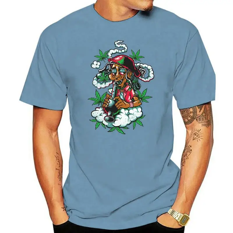 Jamaican Mens T-Shirt Rasta Weed High Smoke Bong Fashion Classic Tee Shirt