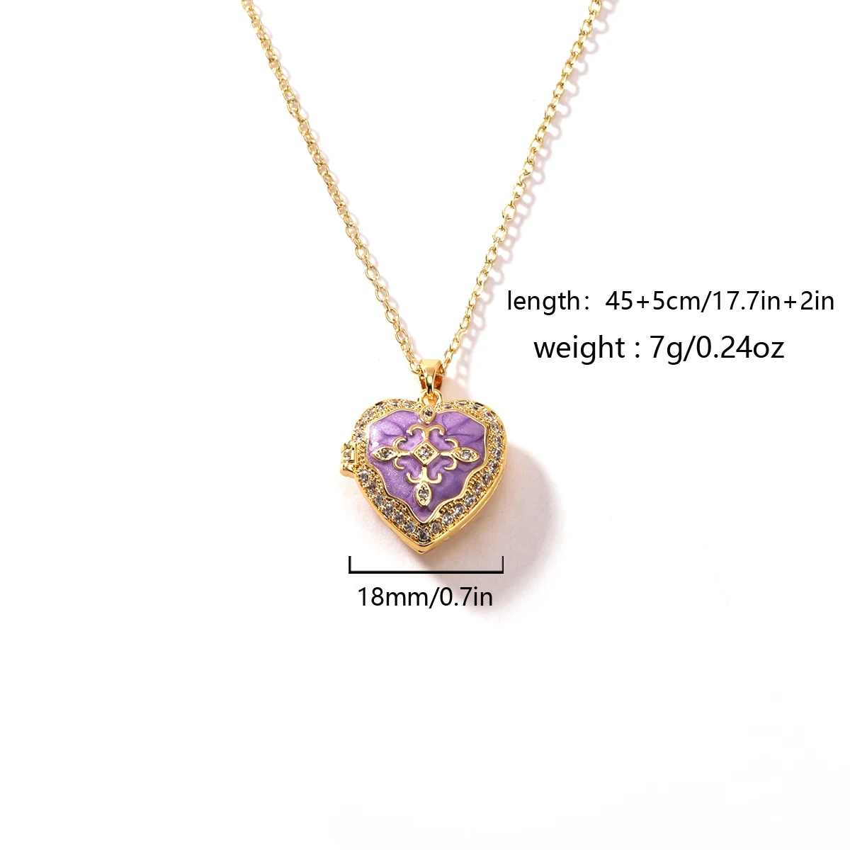 Vintage Emaille Herz Foto-Medaillon Anhänger Halskette für Frauen Minimalistischer Luxuriöser Nicht-Verblassender Edelstahl Schmuck Accessoire – Detail 6