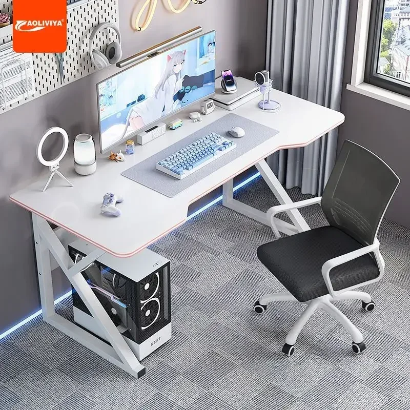 

AOLIVIYA Simple Gaming Desk PC Computer Desk Desktop Home Office Bedroom Study Table Furniture